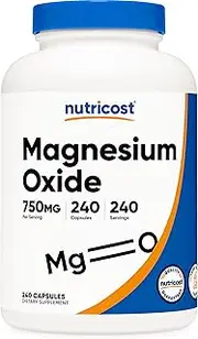 Nutricost Magnesium Oxide 750mg, 240 Capsules - 420mg of Magnesium, Non-GMO, Gluten Free