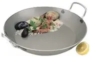 Black Steel Paella Pan with 2 Handles, 500 mm Diameter