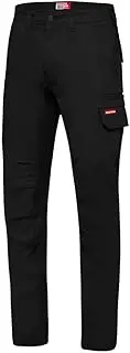 [Hard Yakka] Men's 3056 Stretch Canvas Cargo Pant, Black, Size 87 Regular