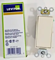 Leviton 5621-2T Light Almond Single Pole Decora Plus Switch 20A 120/277V
