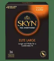Skyn Elite Large Non-Latex Lubricated Condoms, 36 Count