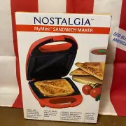 Nostalgia MyMini Sandwich Maker Red Fast Shipping Great Gift, Quick and Easy !!