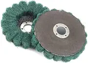 5Pcs 4 Inch Nylon Fiber Abrasive Polishing Flap Wheel Disc Buffing Pad for Stainless Steel and Other Metals Mirror Polishing 180 Grit/1831 (Color : 2Pcs, Size : 180#)