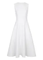 Emilia Wickstead Mara Floral-jacquard Twill Midi Dress - White - 10 (UK10 / S) 10 (UK10 / S)