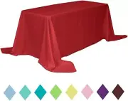 10 Rectangle 90"x156" inch Polyester Tablecloth 8ft feet Banquet Cover 18 Colors