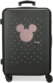 [Disney] Joumma Mickey-Studs Medium Suitcase, Black, 46 x 65 x 23 cm, Rigid, ABS, Side Combination Lock, 56 L, 3 kg, 4 Double Wheels, Black, Medium Suitcase, Black, Medium Suitcase