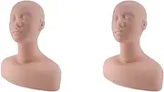 Binxind 2X Professional Head Shoulder Exercise Bone Silicone Manikin for Makeup Extension Eyelash & Massage Exercise