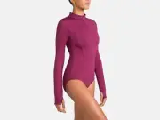 CAPEZIO A10913W Tech Encryption LONG SLEEVE Front Zipper Leotard Shiraz