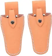 NOLITOY 2pcs Leather Pruning Scissor Pouch Cattlehide Tool Bag for Gardeners Portable Design Button Closure for Easy Access Practical Holder for Hands Use