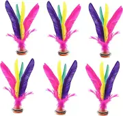 6 Pack Chinese Jianzi Colorful Feather Kicking Shuttlecock Foot Sports Toy Game