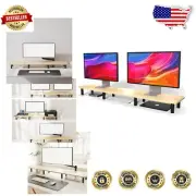 43.7'' Ergonomic Dual Monitor Stand Riser - Organize Your Home Office Elegantly