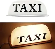NGHEY 1 PC 12V Car Taxi Cab Sign Light, ABS Waterproof Super Bright Light Lamp with 11.8In Power Line, Firm Taxi Dome Light, Universal Taxi Light (White), (NGCD1202WH-1PC)