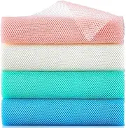 4 Pieces African Exfoliating Net, Long African Net Sponge, Nylon African Net Cloth, Exfoliating Washcloth, Body Scrubbers for Use in Shower, Back Scrubber Skin Smoothers for Bath (Multicolor 4)