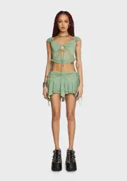 [Current Mood] Clearly Into You Skirt Set - Sage