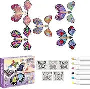 Flying Butterfly Craft Kit, Flying Butterfly Toy,Magic Fairy Flying Butterfly | Handmade Butterfly Roll Up Magic Fairy Flying Butterfly for Kids