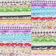 Thinp Pack of 50 Fabrics for Sewing Cotton, 20 x 20 cm Cotton Fabric Patchwork, Patchwork Fabric Package, Fabric Squares & Quilting Fabrics, Patchwork Fabric, for Craft Sewing Clothing, Curtains, Bed