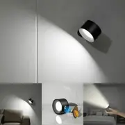 LED Wall Mounted Reading Lights,Wall Sconces with 3 Color Temperatures & 3 Brightness Levels Rechargeable Battery Magnetic Ball 360 Degree Rotation Touch Control (Black)