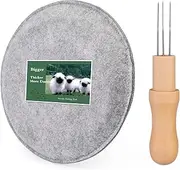 BUOKKON Needle Felting Pad, 7.87x7.87 Inch, Grey Round Needle Felting Wool Kit, Felting Kit with Felting Needle Tool with 3 Needles, Accommodates Any Felting Project