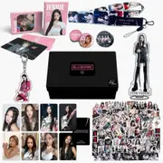 Kpop Black And Pinked Gift Box Jennie Jisoo Lisa Rose Photocards Stickers Masking Tape Acrylic Stand Combination Kits Fans Gifts Boris