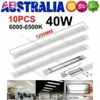 10x 120CM LED Tube Light Batten Linear Slim Light WorkShop Garage Lamp 40W 6500K