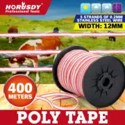 400M Roll Poly Tape Electric Fence Temporary Fencing Kit Stainless Steel Wire
