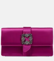 [Manolo Blahnik] Manolo Blahnik Capri embellished satin clutch One Size pink