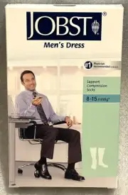 JOBST Men's Dress Compression Socks 8-15mmHg Knee High Black X-large CT NEW