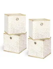 Collapsible Storage Cube Bins, Foldable 11 Inch Cube Storage Bins with Grommet