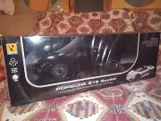 NICE 1/14 REMOTE CONTROL PORSCHE 918 SPYDER CAR, BLACK GLOSS,LIGHTS,BOXED,NEW