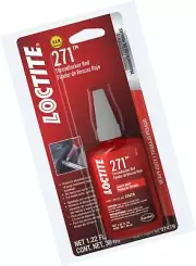 Loctite 492142 Threadlocker 271 High Strength Bottle, Red, 36-ml