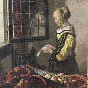 Jeune Fille Lisant Vermeer Tapestry Canvas #176.91 Royal Paris
