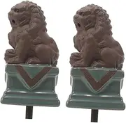 Toddmomy Pcs Decorative Waterfall Lion Fountain Ceramic Fish Pond Decor Outdoor Decor for Tranquil Garden