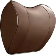 Car Neck Headrest Pillow Rest Head Support Cushion Car Breathable Memory Foam Slow Rebound Guard Car Lumbar Pillow Universal(Curry color)