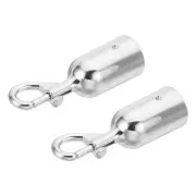2pcs 1.2" Stanchion Rope End Stopper Cord End Caps Barrier Rope End Cap Silver