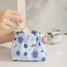 Floral Leaf Spring Bag Purse Print Cosmetic Bag Self-closing Makeup Bag Women