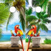 Parrots Tropical Cornhole Board Wraps ONLY Nature Beach Vinyl Decal 2 Pack v1-v3
