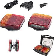 Magnetic Wireless Led Trailer Rear Tail Lights Kit, Wireless Trailer Lights for Towing, t28 Tow Light for Camper Boat Caravan Turn Signal Brake Running Stop, Ip67 Waterproof