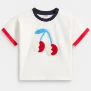 Seed Heritage T-Shirt Baby Size 0 (6-12 Months) White Cherry Short Sleeve Tee