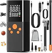 Tyre Inflator Portable Air Compressor Car Tyre Pump,10000mAh Dual Power Supply 150PSI Tyre Inflator Cordless Digital Dual Values Display tyre Pump for Car Motorcycle Bike Ball