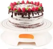 New CULINEX Icing Cake Decorating TURNTABLE with Brake & Measurements BAKING Aus