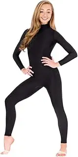 [YOMOSA] Unitards for Women Black Bodysuit High Neck Zip One Piece Full Body Spandex Suit for Dance Halloween Cosplay Party