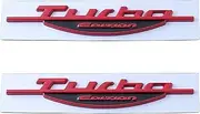 2X Turbo Emblem 3D Metal nameplate Logo Rear Trunk Emblem Car Sport Badge car Accessories Decorative for Universal (Red-Black)