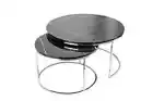 Modern Round Coffee Table Nesting Table Center Table for Living Room Set of 2