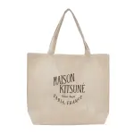 【MAISON KITSUNE】雙面 米色 純棉環保袋 購物袋 手提袋(LW05102WW0008P700)