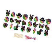 24x Easter Scratch Paper Set Scratch Art Easter Crafts