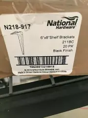 National Hardware N218-917 6X8 SHELF BRACKETS 211BC Shelf Bracket in Black