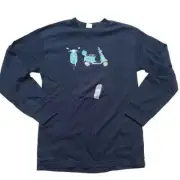 Vintage Paul Frank Long Sleeve Tshirt, Navy, Moped, Medium