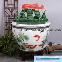 在飛比找樂天市場購物網優惠-大型陶瓷流水魚缸水缸陽臺造景水循環辦公室客廳養魚落地缸