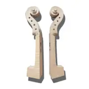 Hand-carved 2pcs 4 String 4/4 Violin Neck Flame Maple Violin Parts