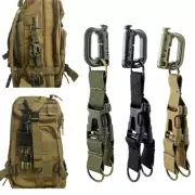 Molle Backpack Webbing Keychain Strap Belt Clip Military EDC Outdoor Multi Tools